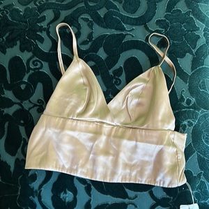 SILK MAISON beige pink bralette top S BNWT
